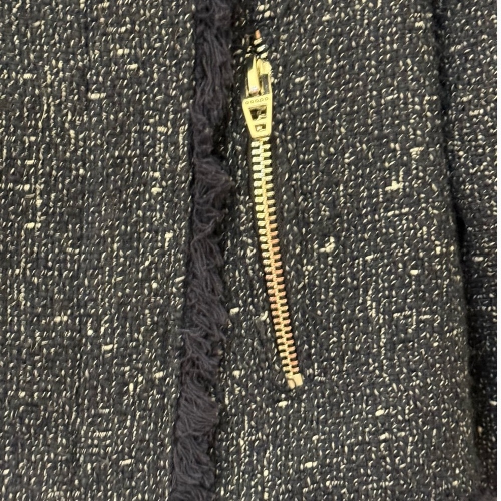 Blank NYC Navy Tweed Frayed Moto Jacket - Picture 7 of 11